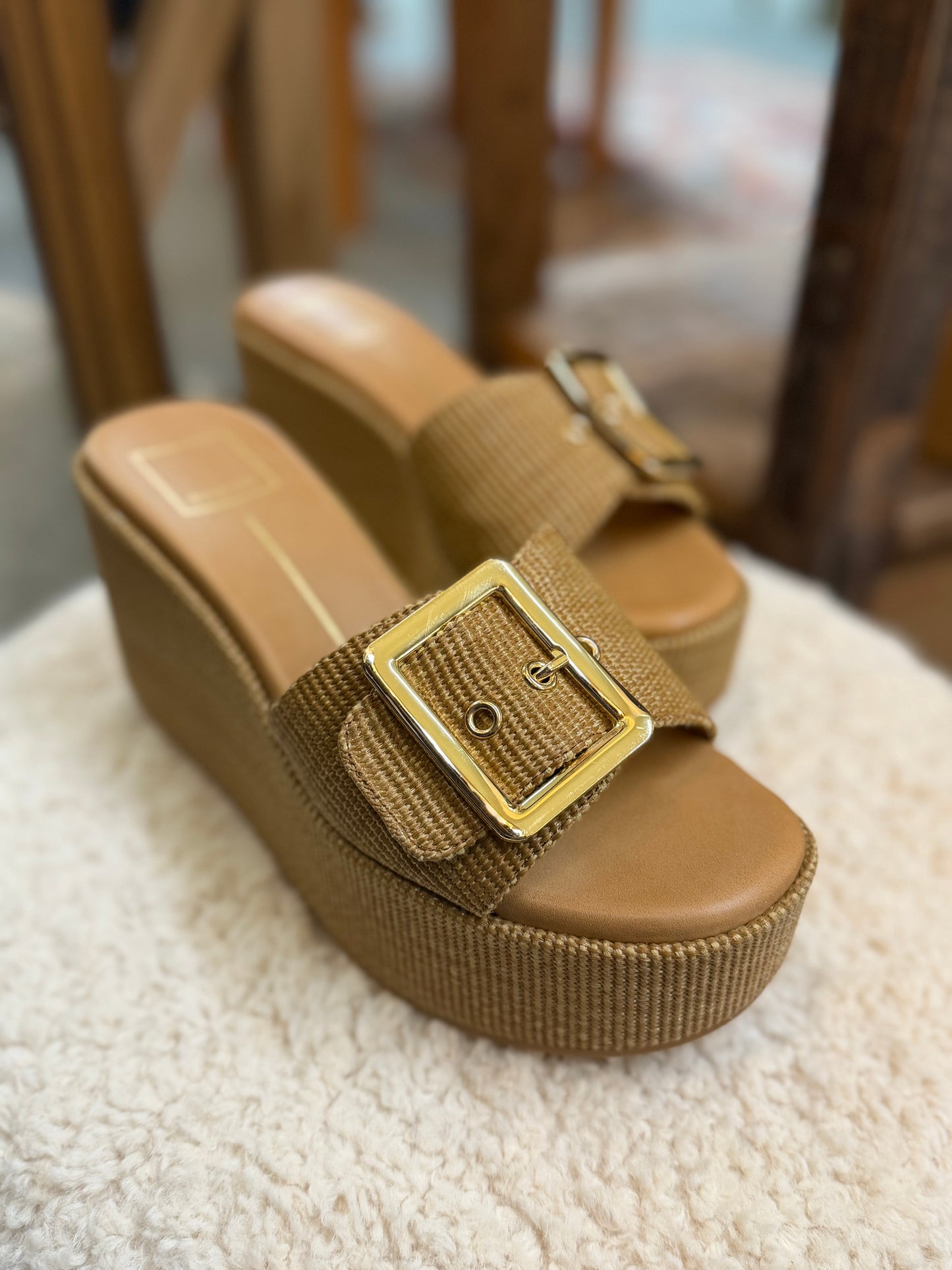 Jillian Raffia wedge