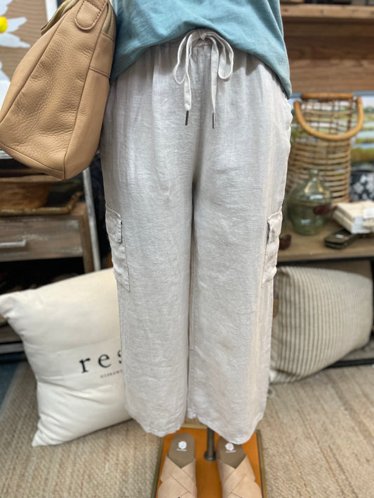 Cargo Style Linen Pants