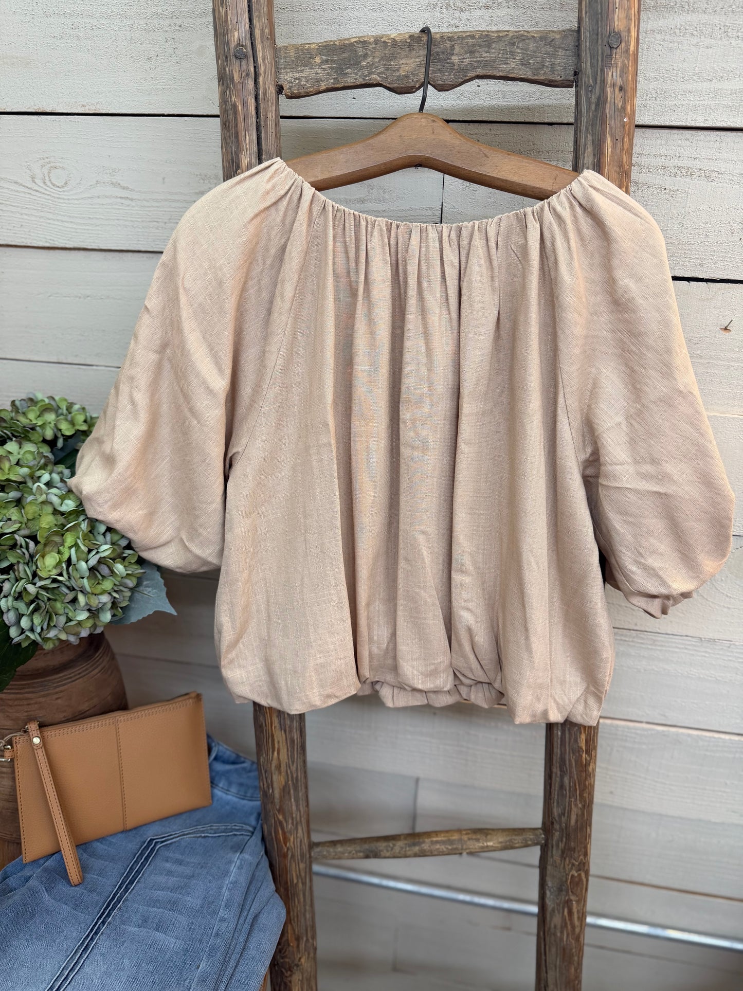 SS Gathered Neck Top