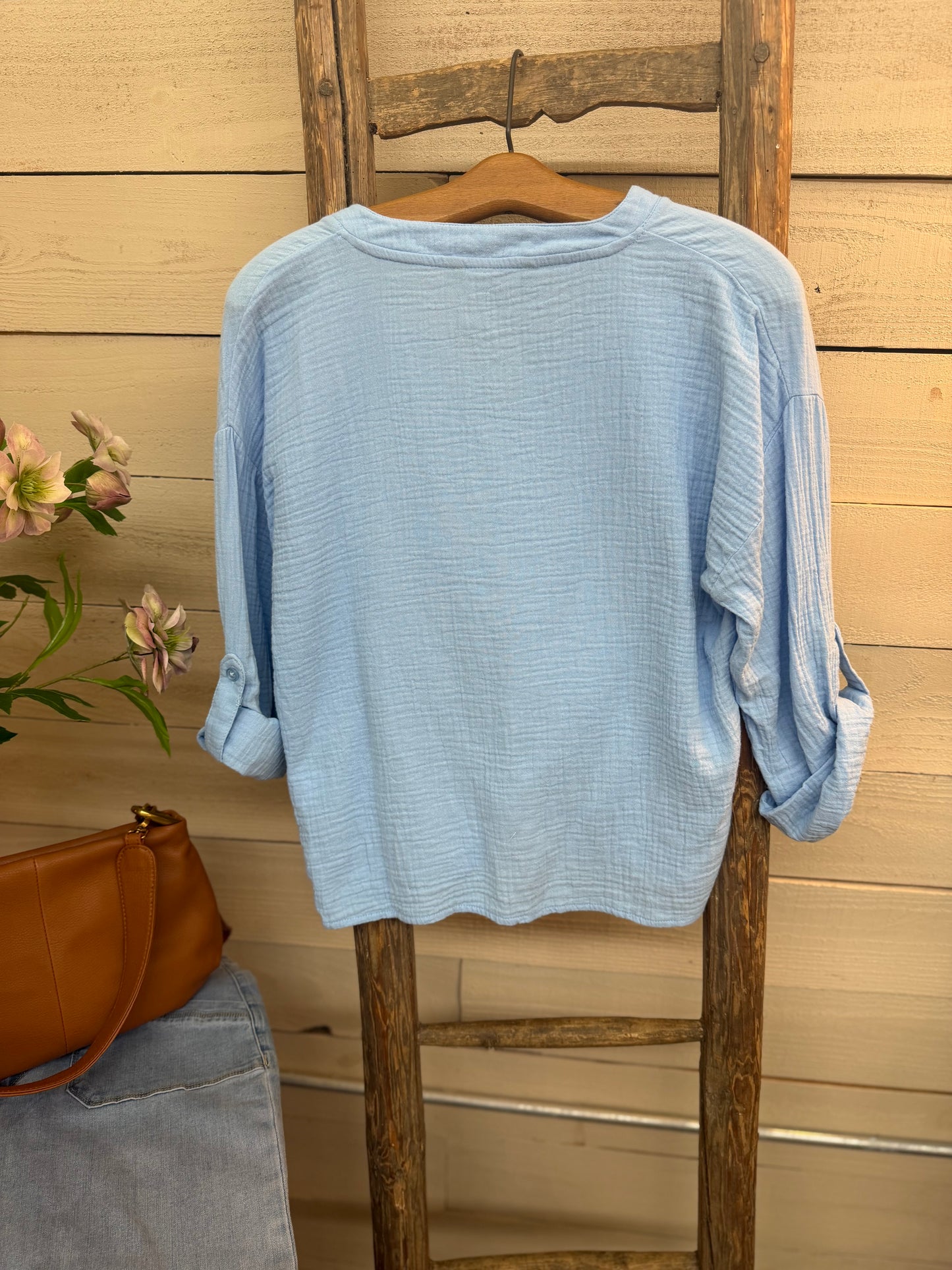 Front Knot Detail top - Bluebell