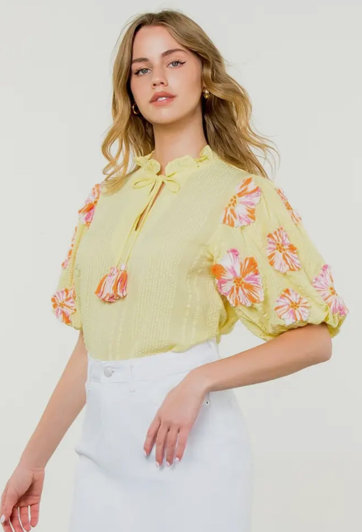 Yarn Embroidered Top