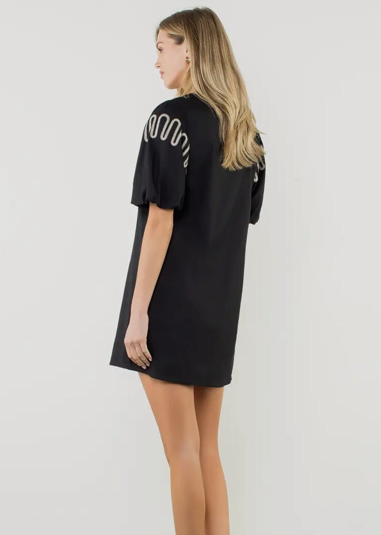 Puff Embroidered Dress