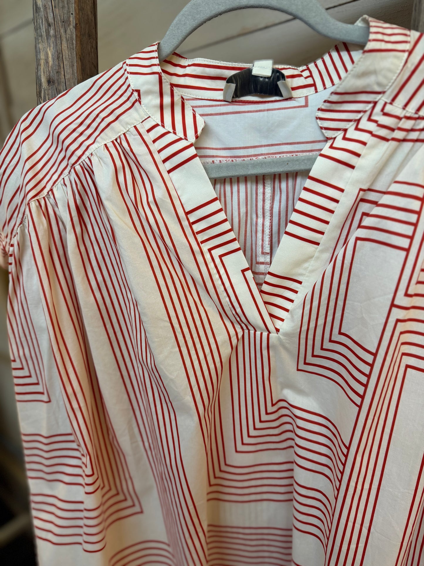 Geo V-Neck Blouse