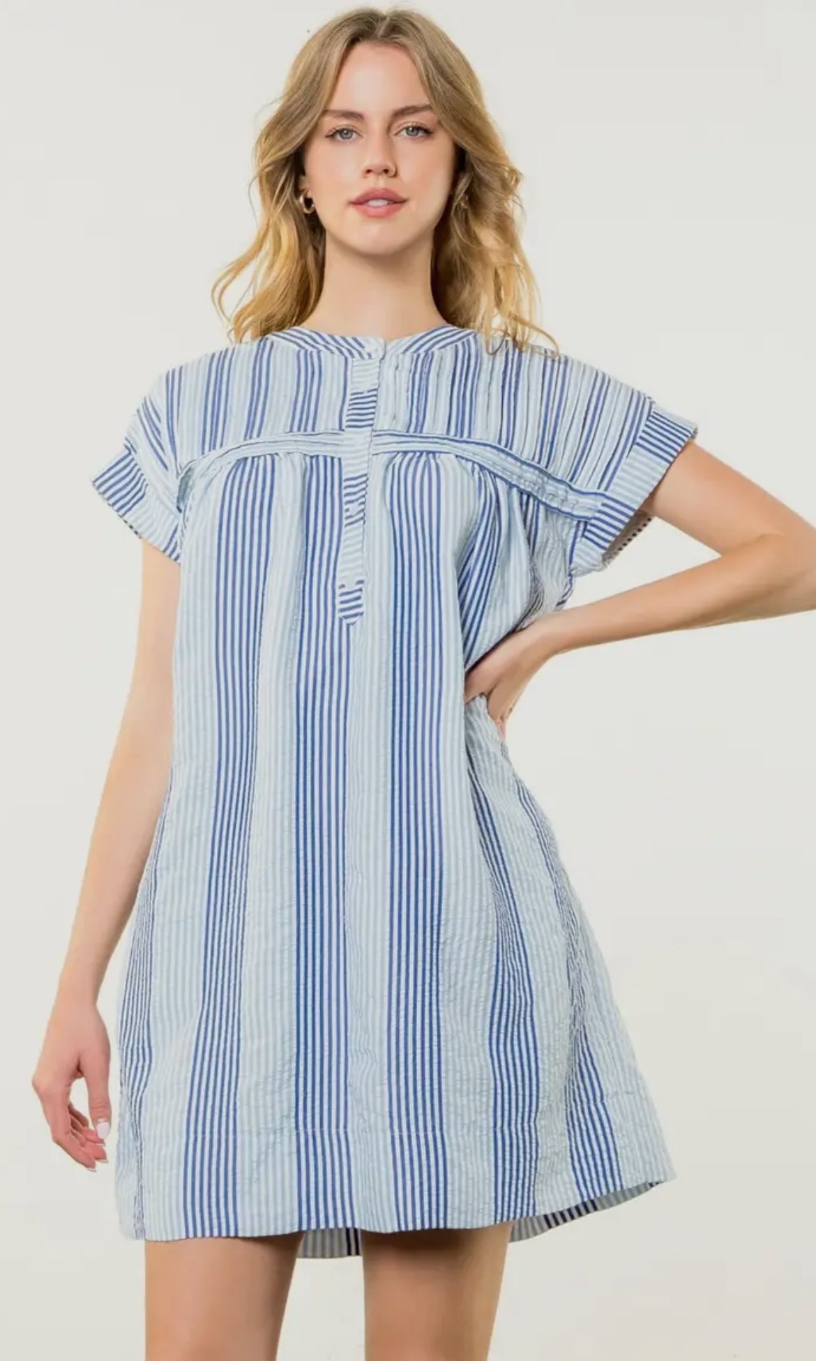 Short Sleeve Striped Dress