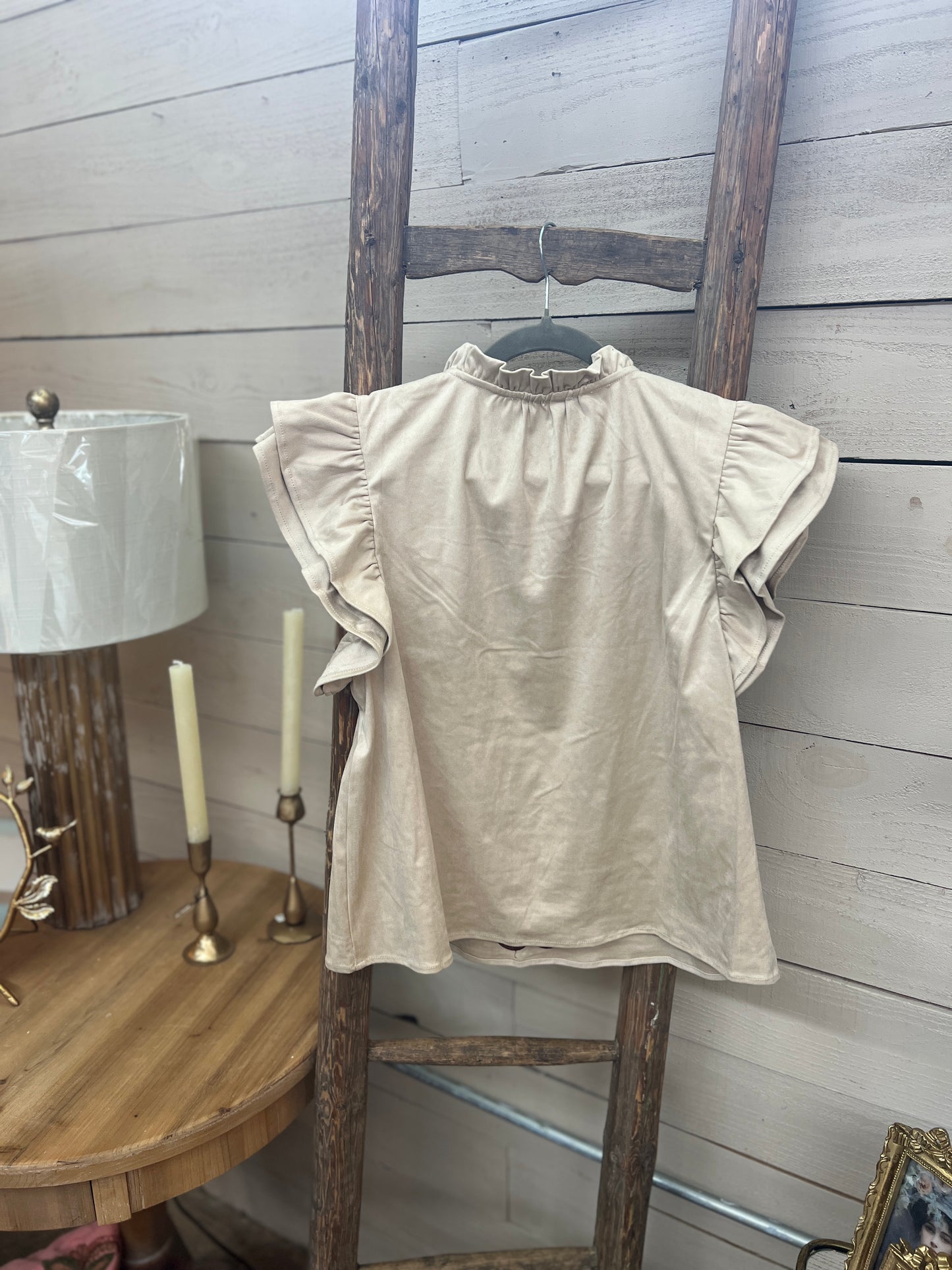Flutter Suede Top