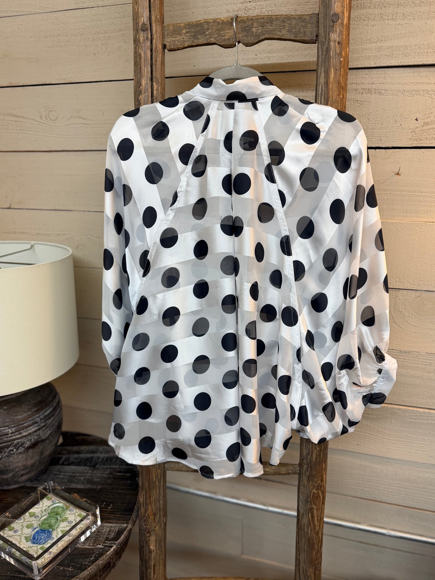 Polka Dot Button Top