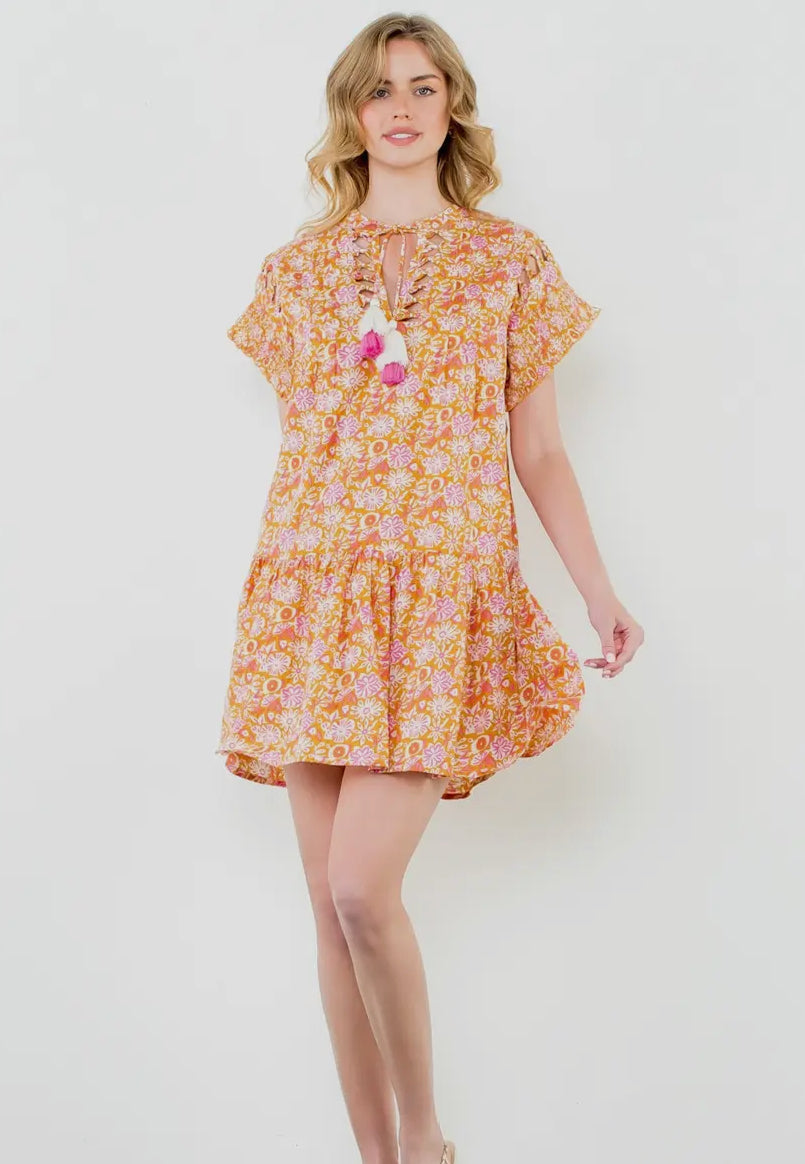 Cutout Floral Dress