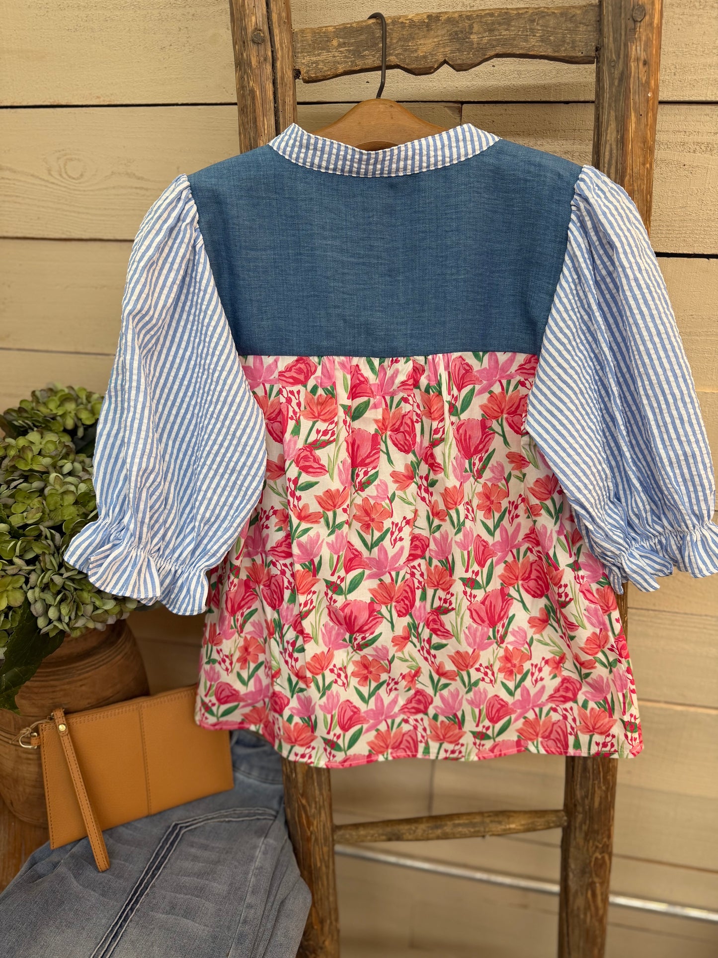 Mixed Media v-neck top