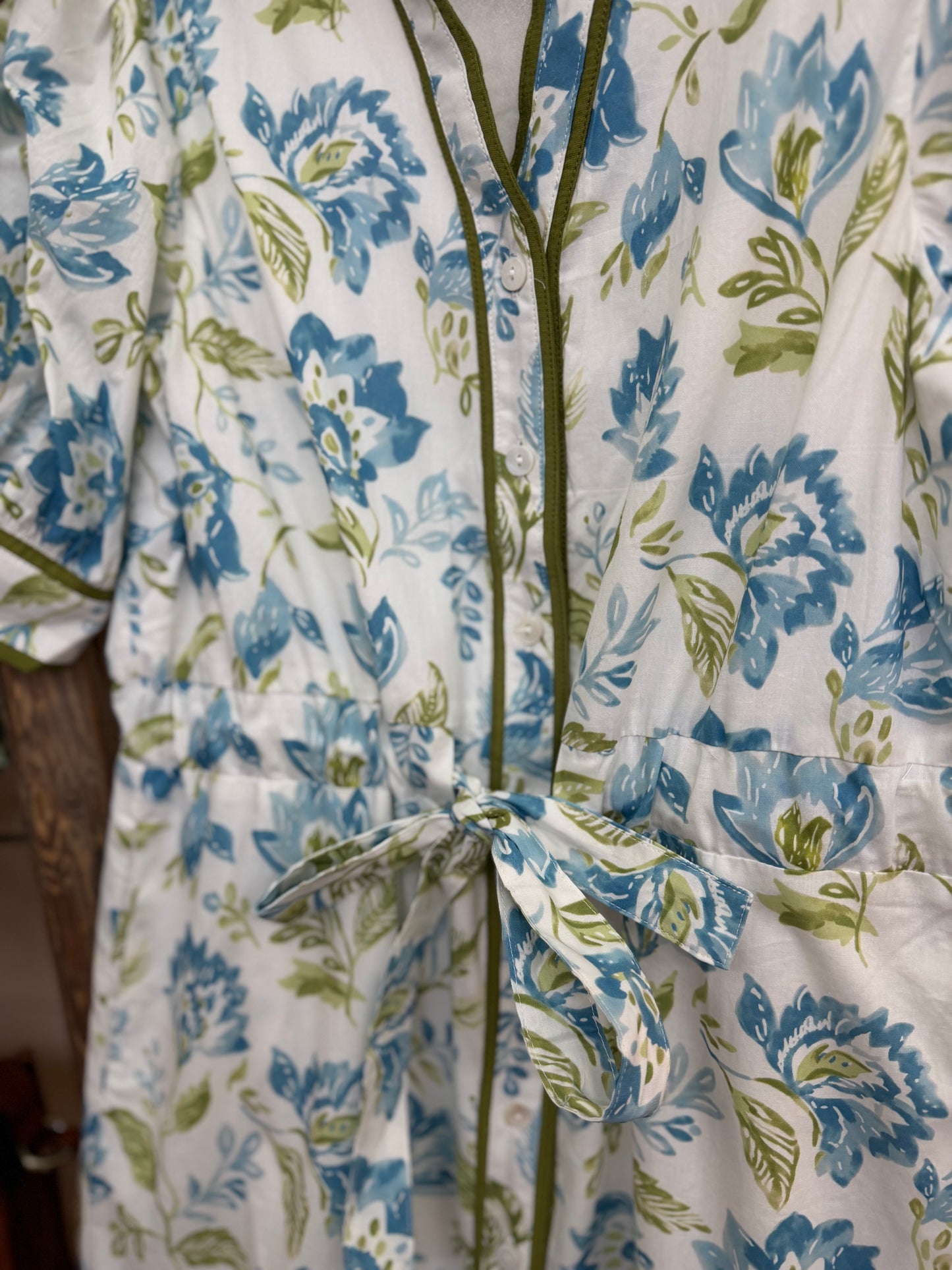 SS Floral Print Dress - Cream
