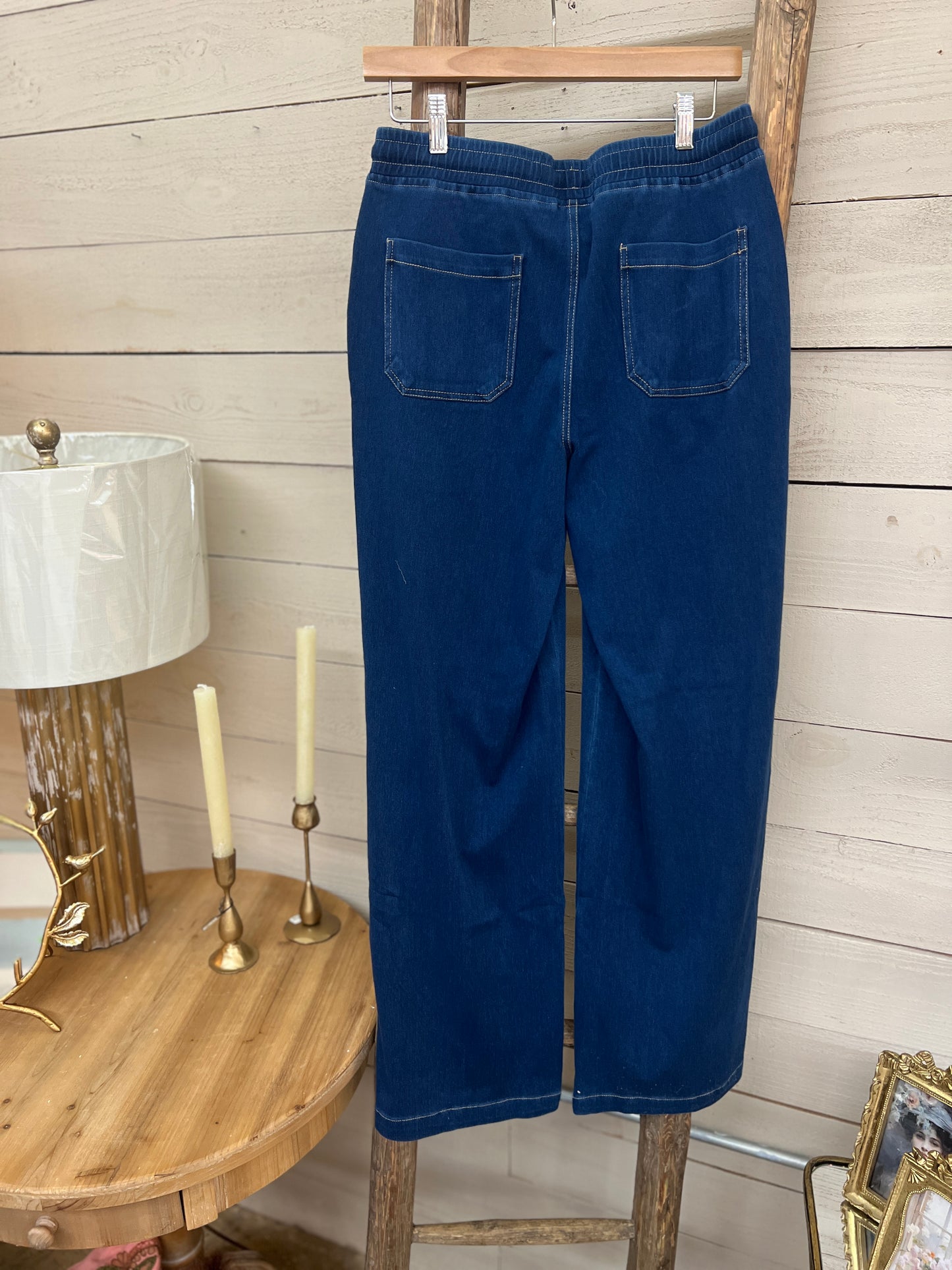Knit Denim Wide Pant
