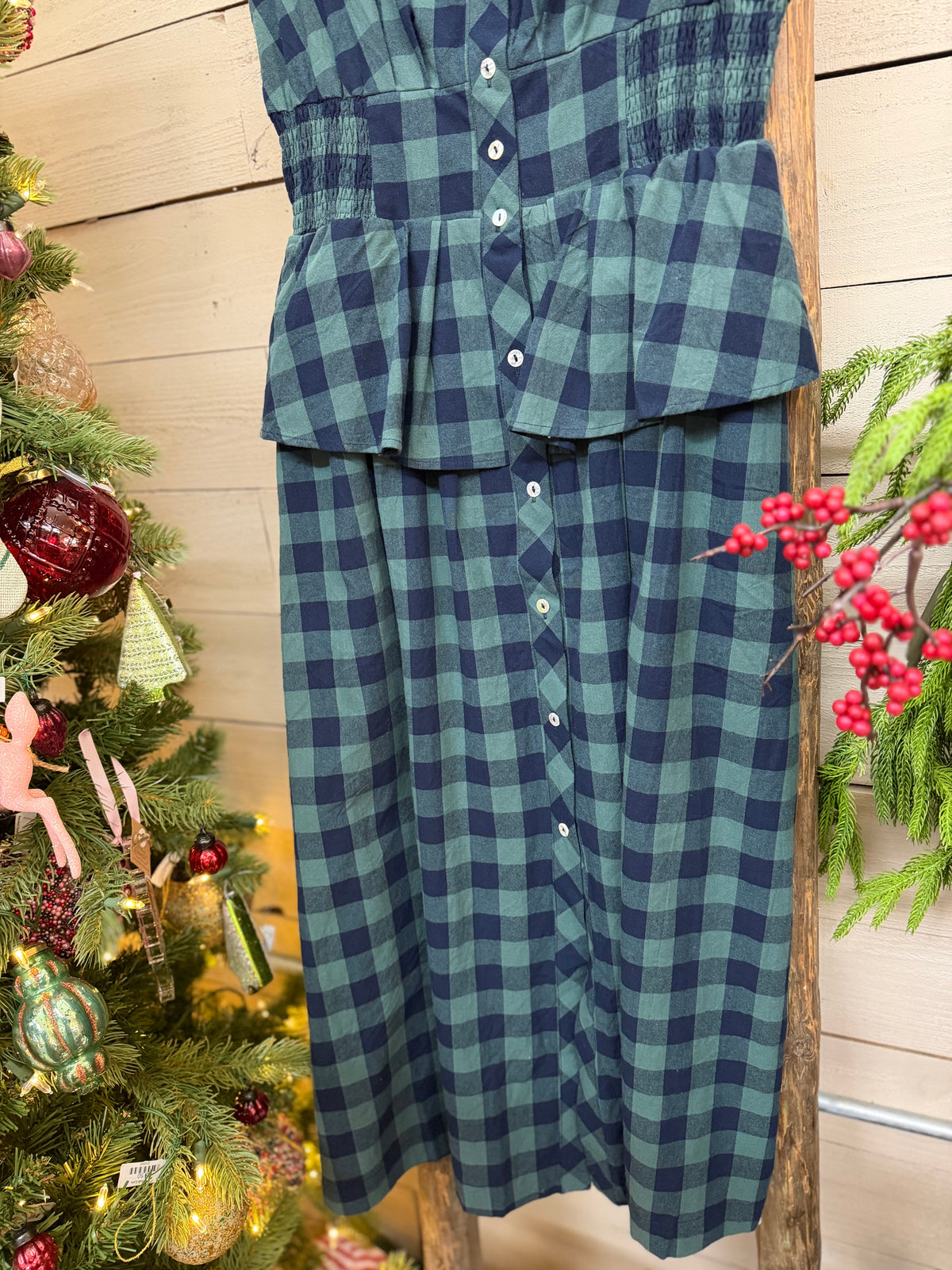 Gingham Midi Shirt Dress
