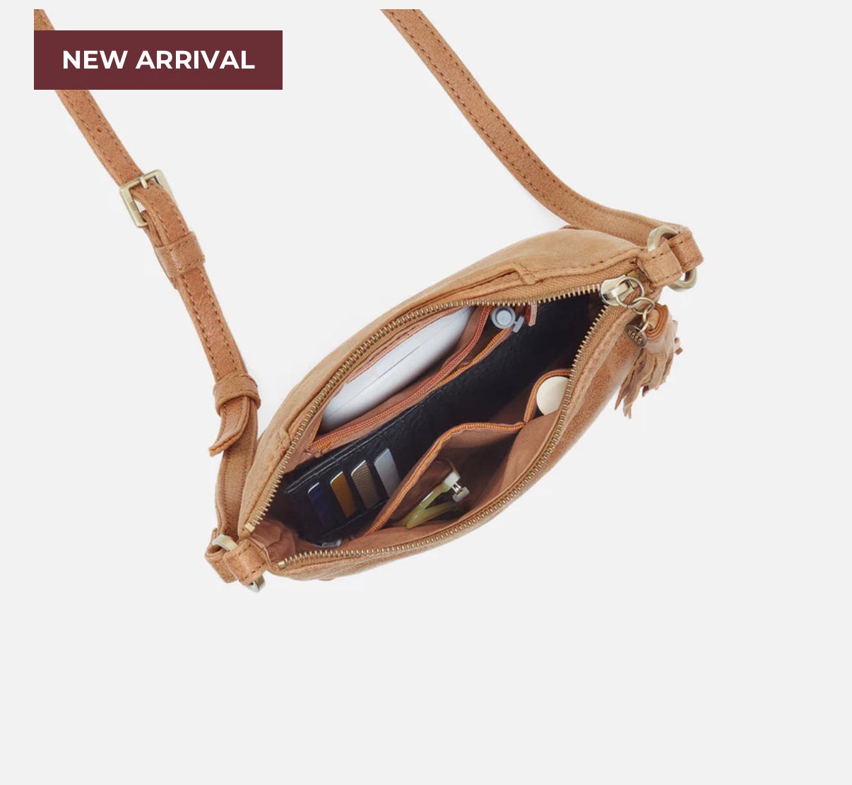 HOBO Lexi Crossbody in Buffed Leather - Whiskey