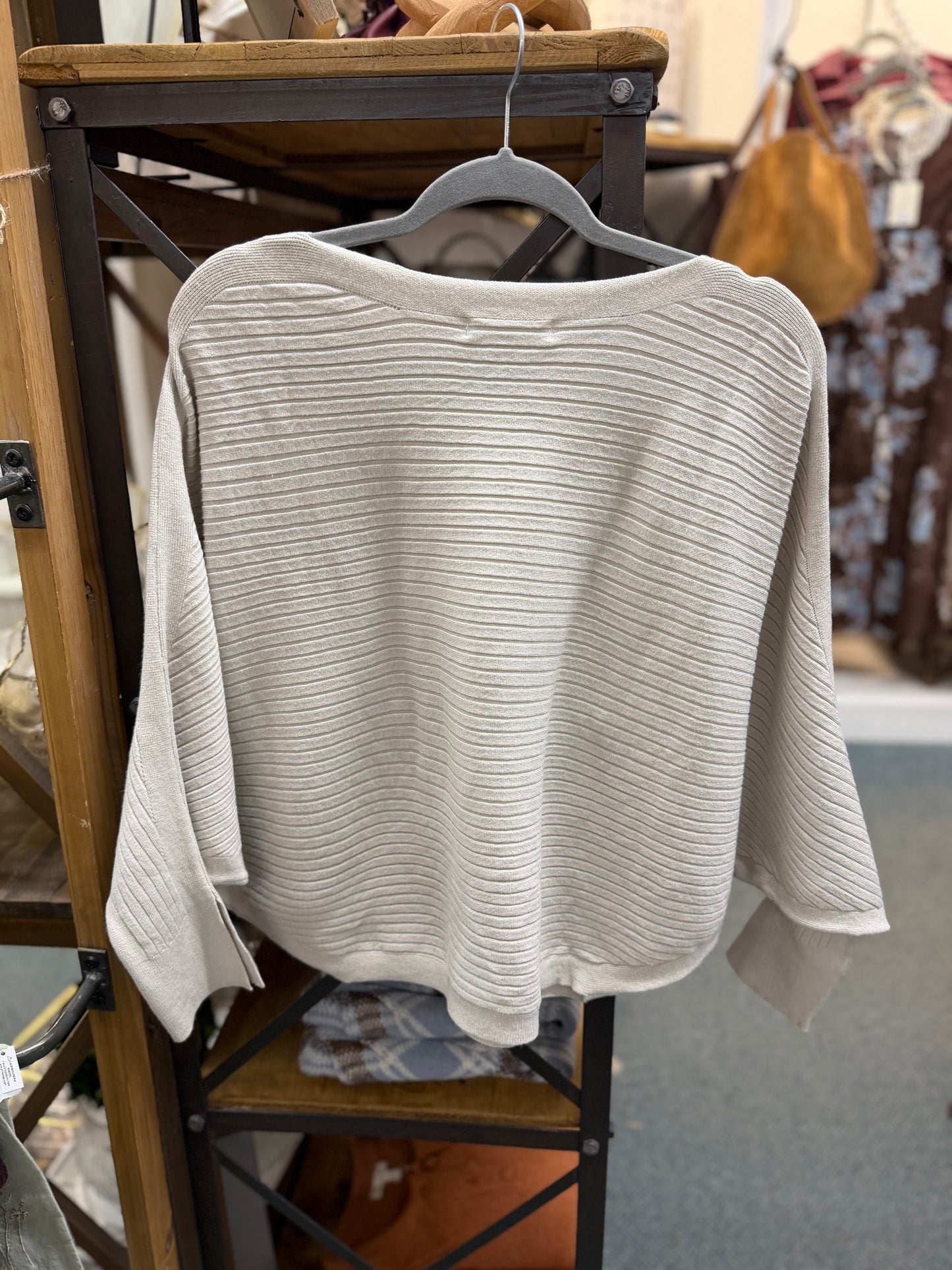 Ribbed Dolman Knit Top