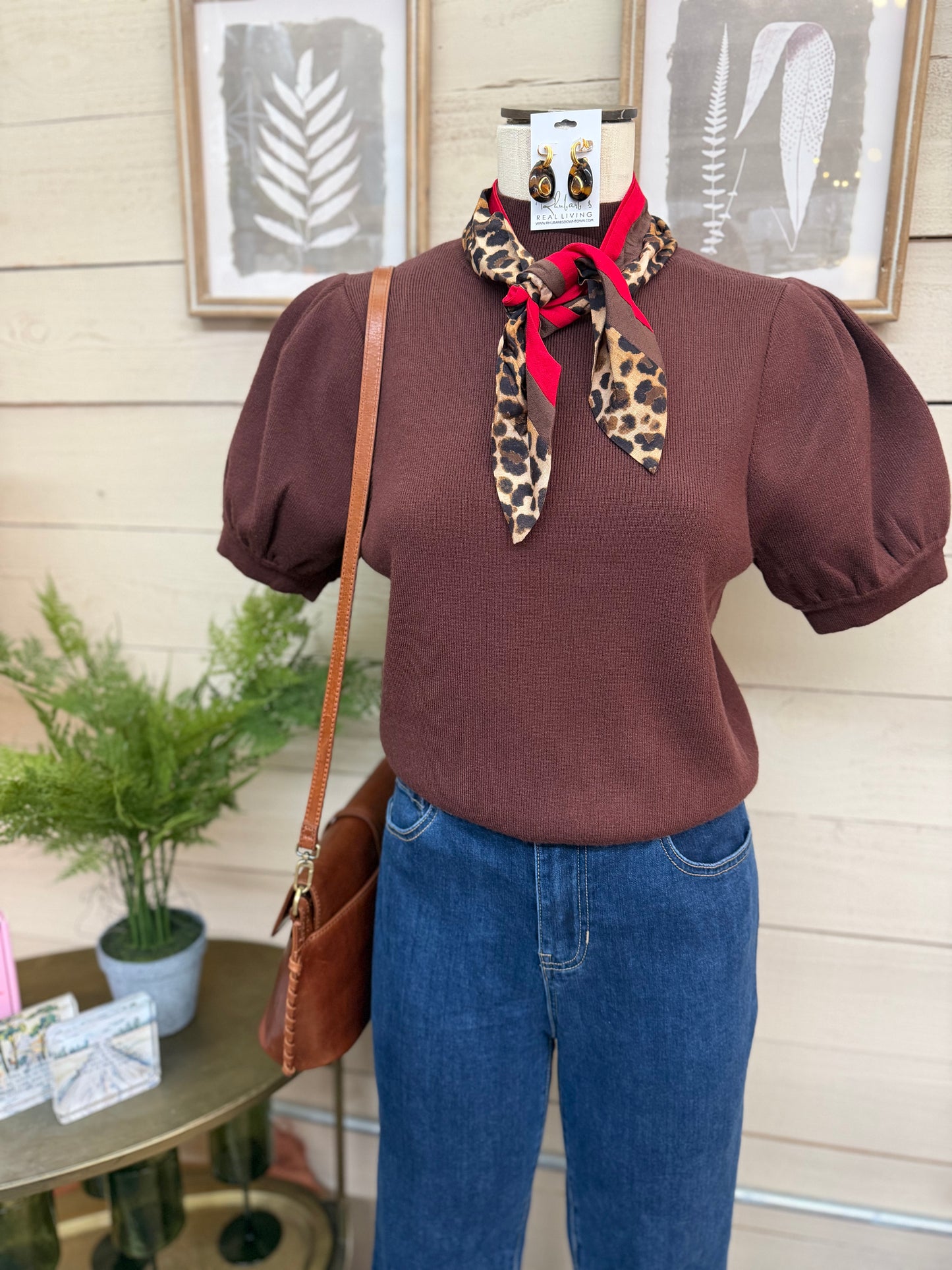 SS Knit Scarf Top