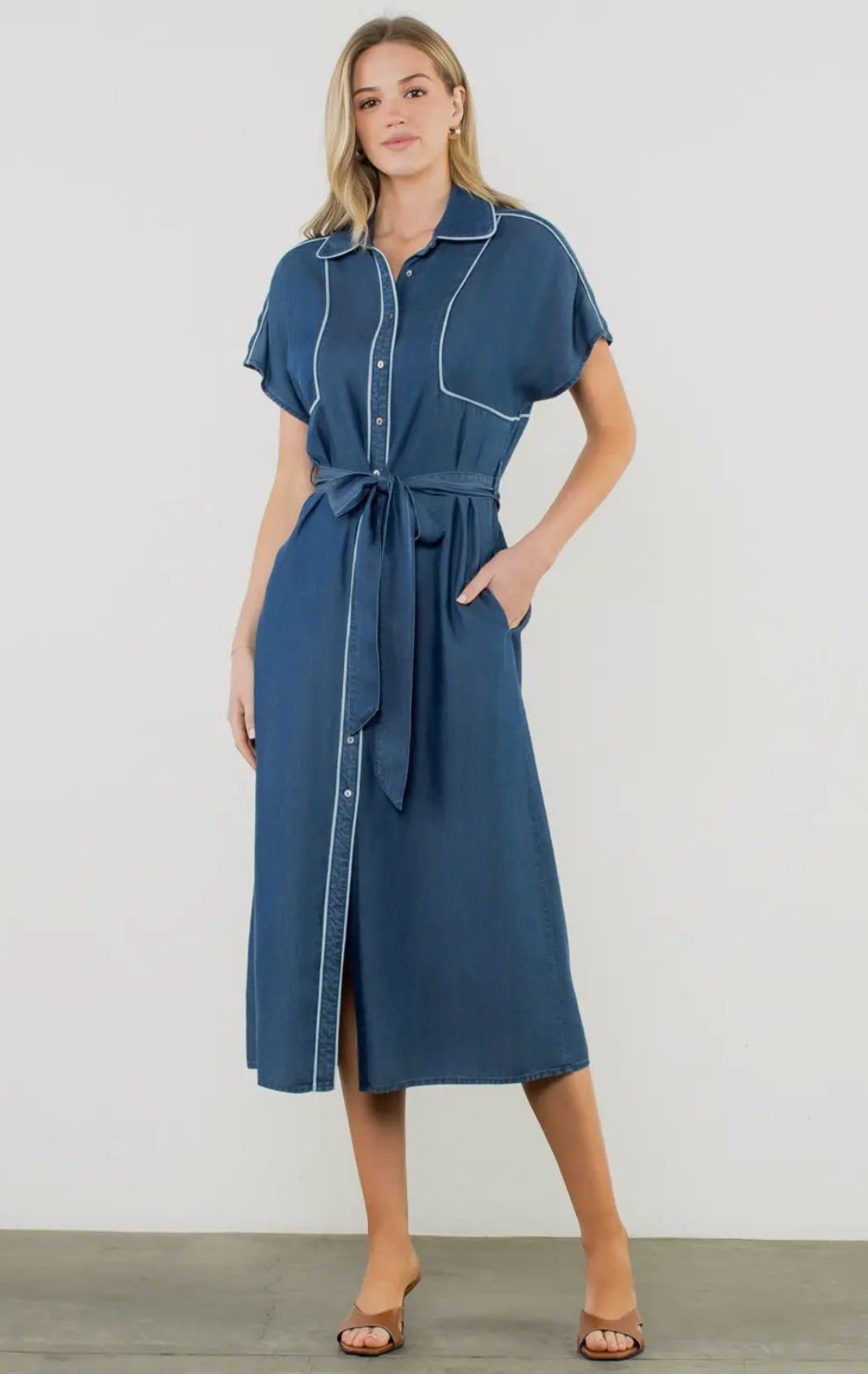 Chambray Midi Dress