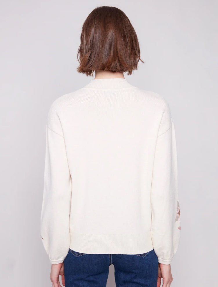 Charlie B Printed Mock Neck Sweater