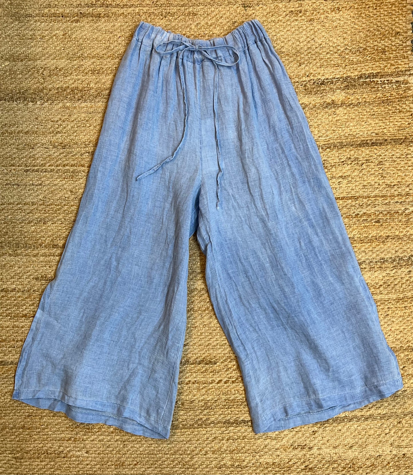 Linen Side Crop Pants