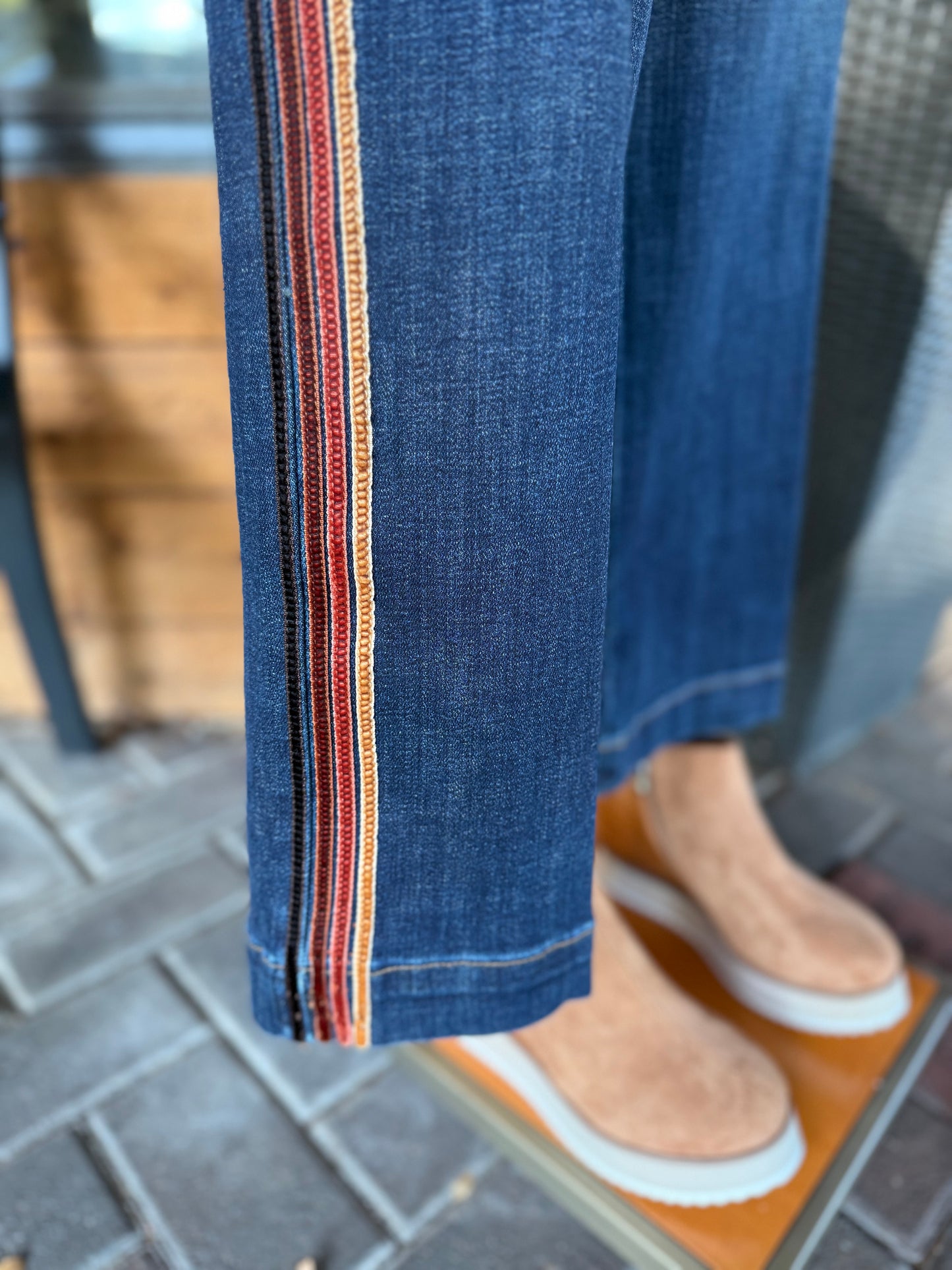 Liverpool Stride Stripe Wide Leg Jeans