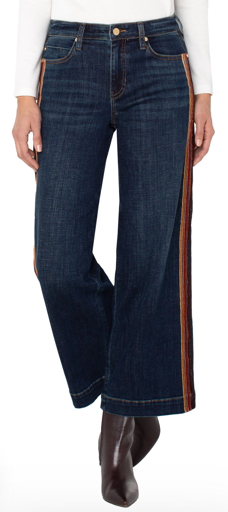 Liverpool Stride Stripe Wide Leg Jeans