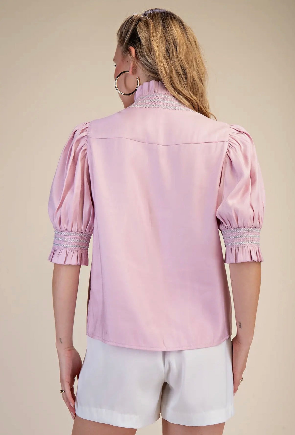 Ruffle V-Neck Blouse