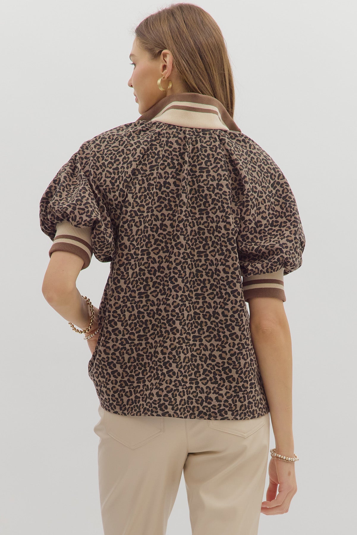 Leopard Zip Top