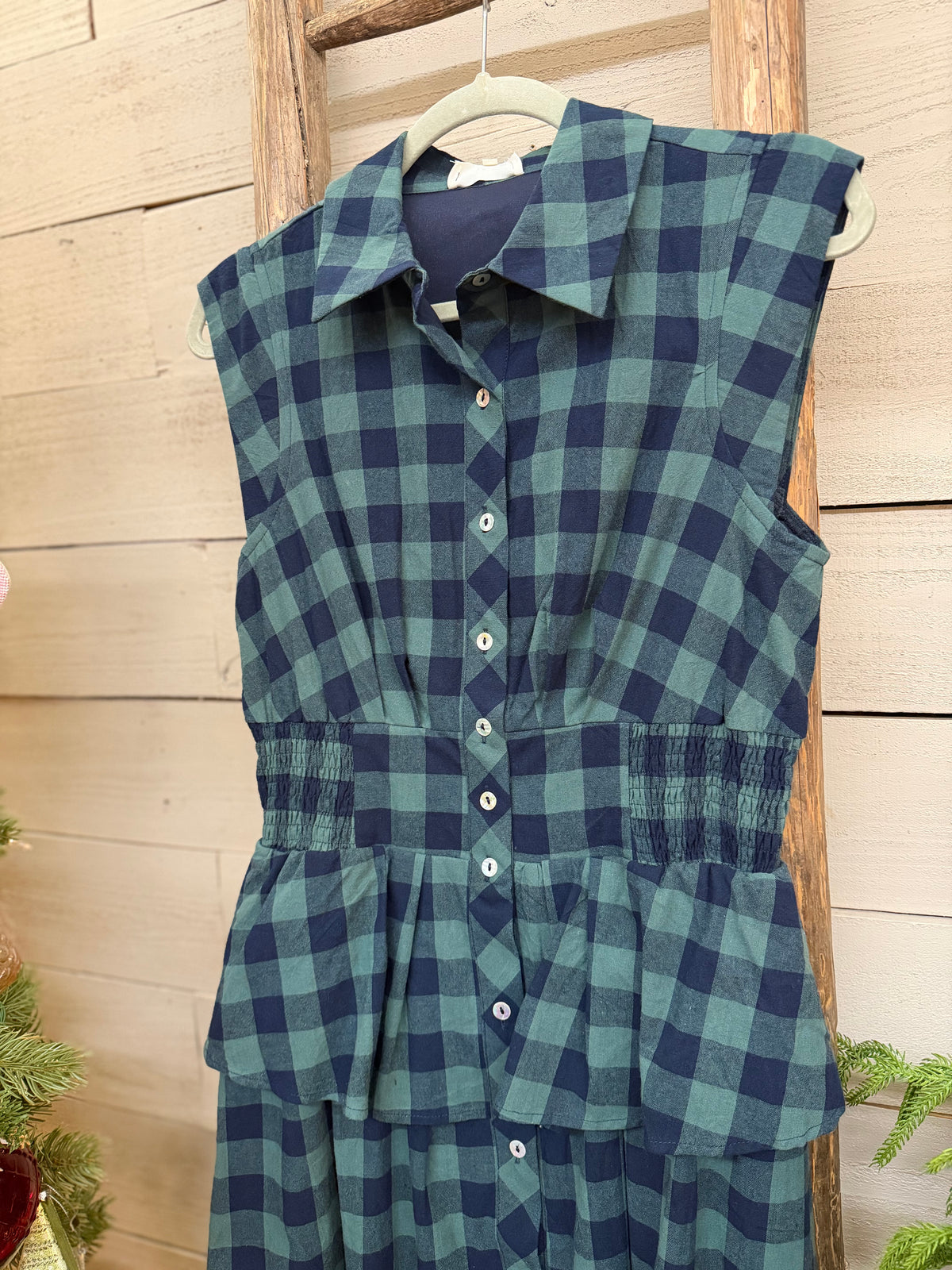 Gingham Midi Shirt Dress