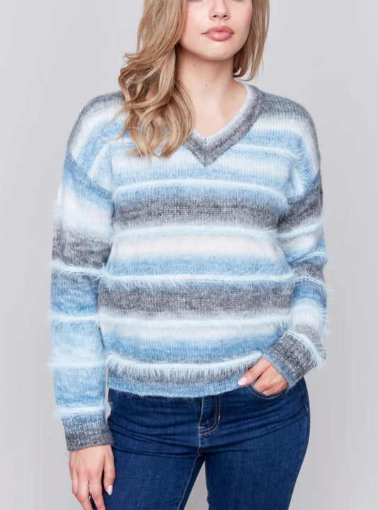 Striped Eyelash Sweater