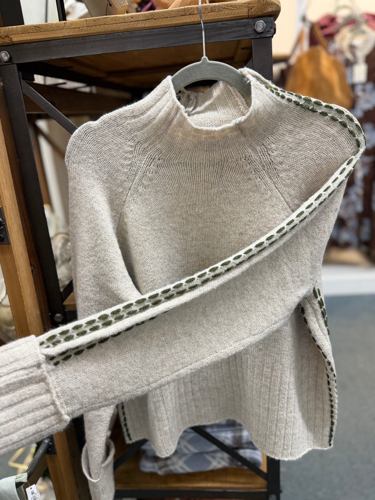 Raglan Sleeve Mock Neck
