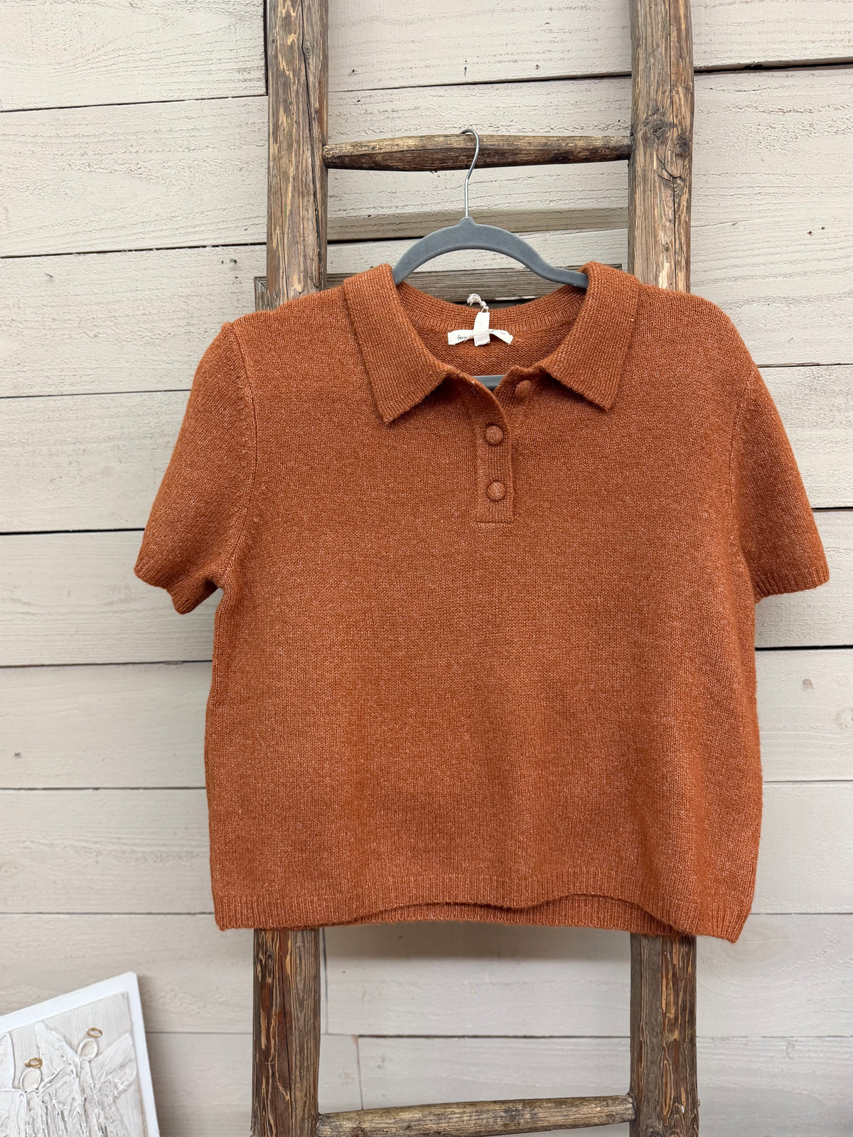 SS Knit Button Top