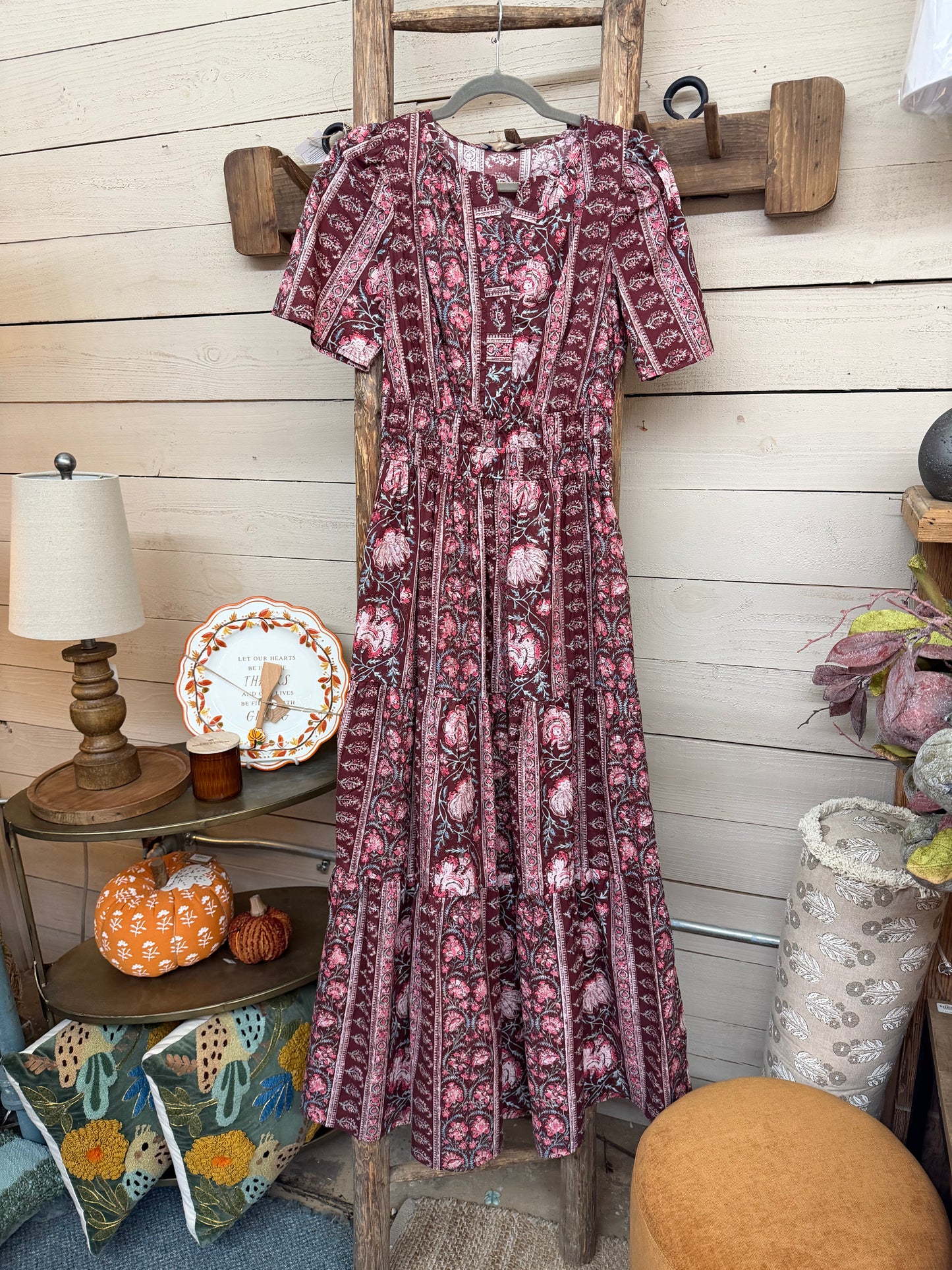 Woven Print Maxi Dress