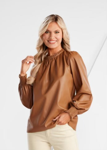 Putnam Faux Leather Top