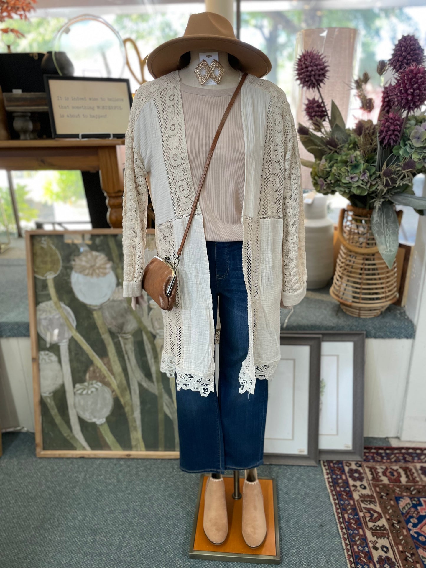 Lace Inset Cardigan