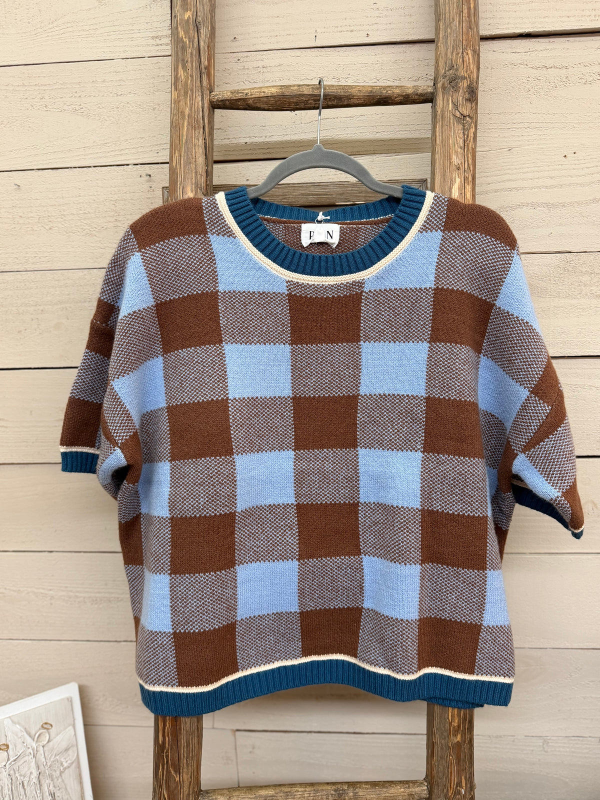 Gingham Check Sweater