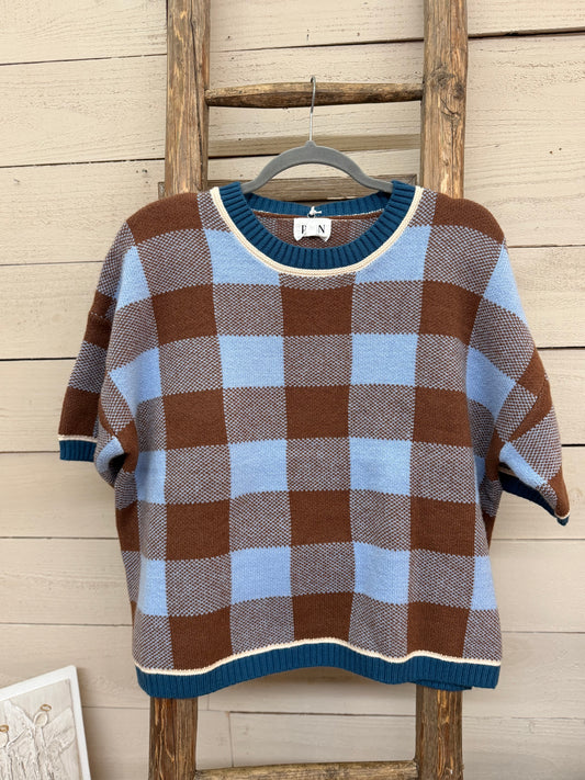 Gingham Check Sweater