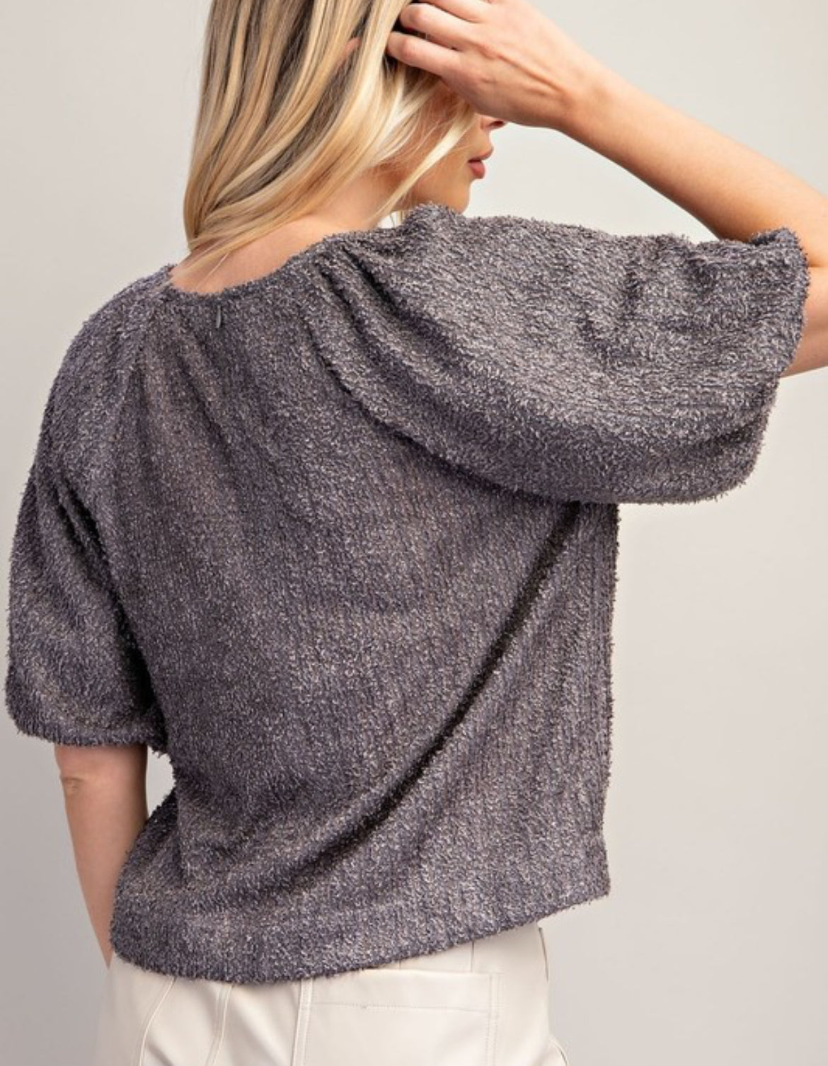 Textured Puff Sleeve Top