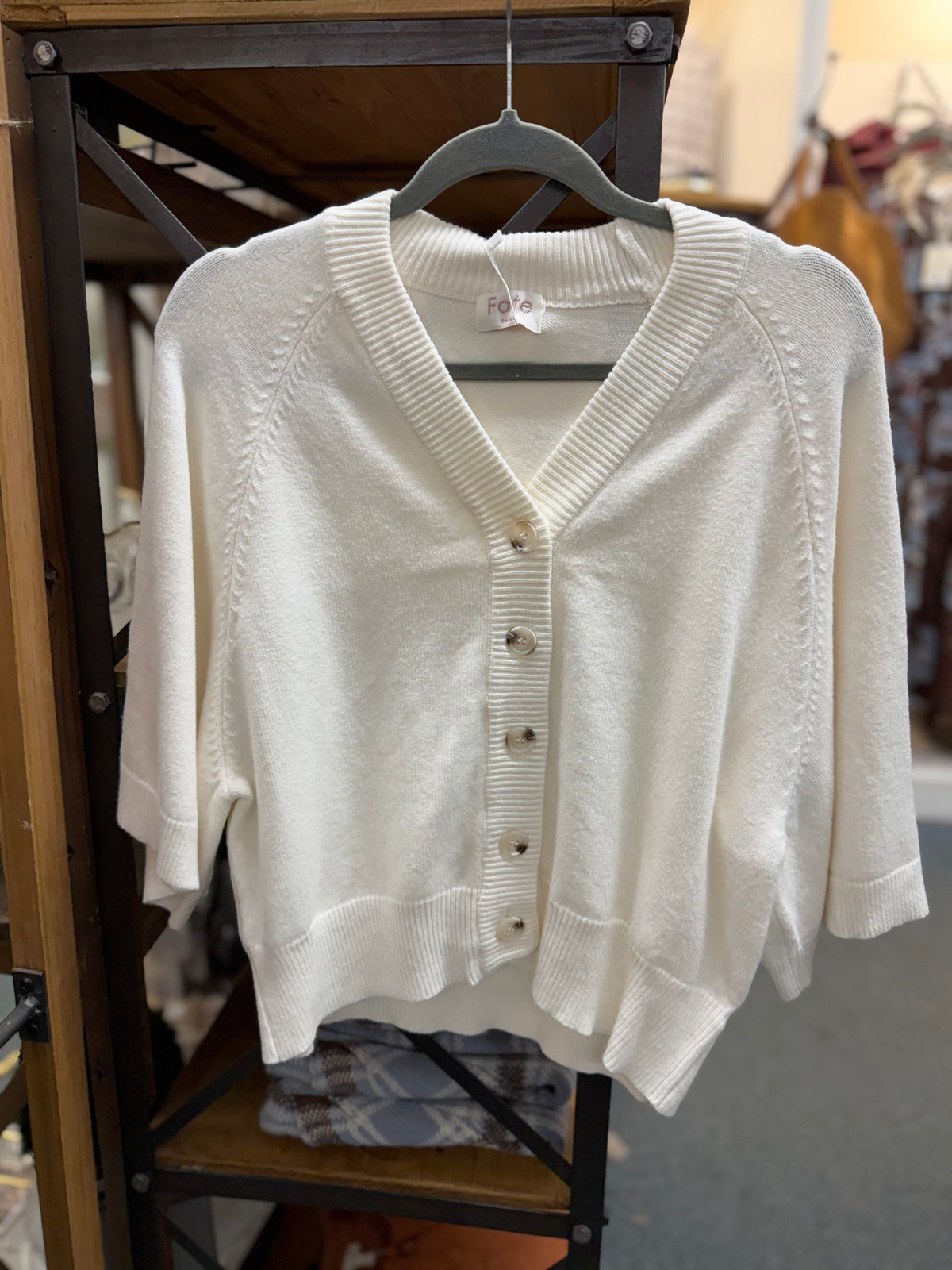 3/4 Sleeve Button Cardigan