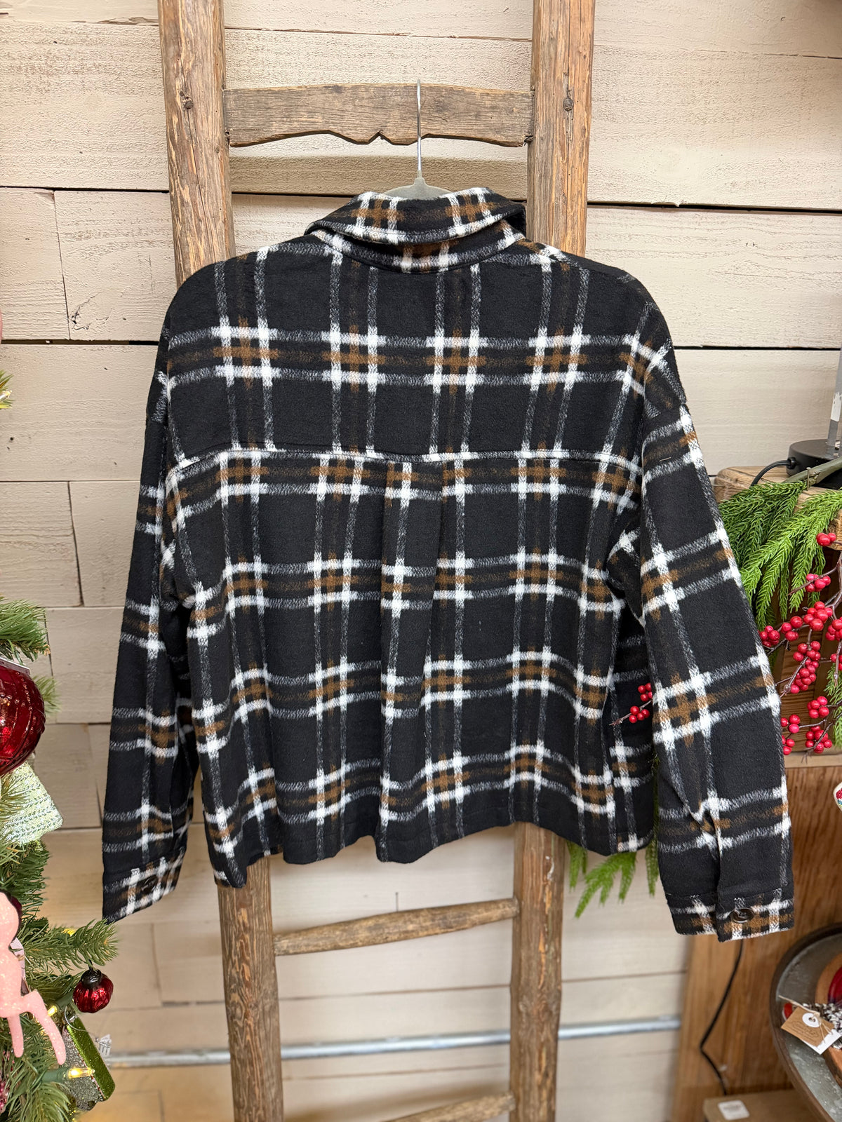 Plaid Button-Front Shirt