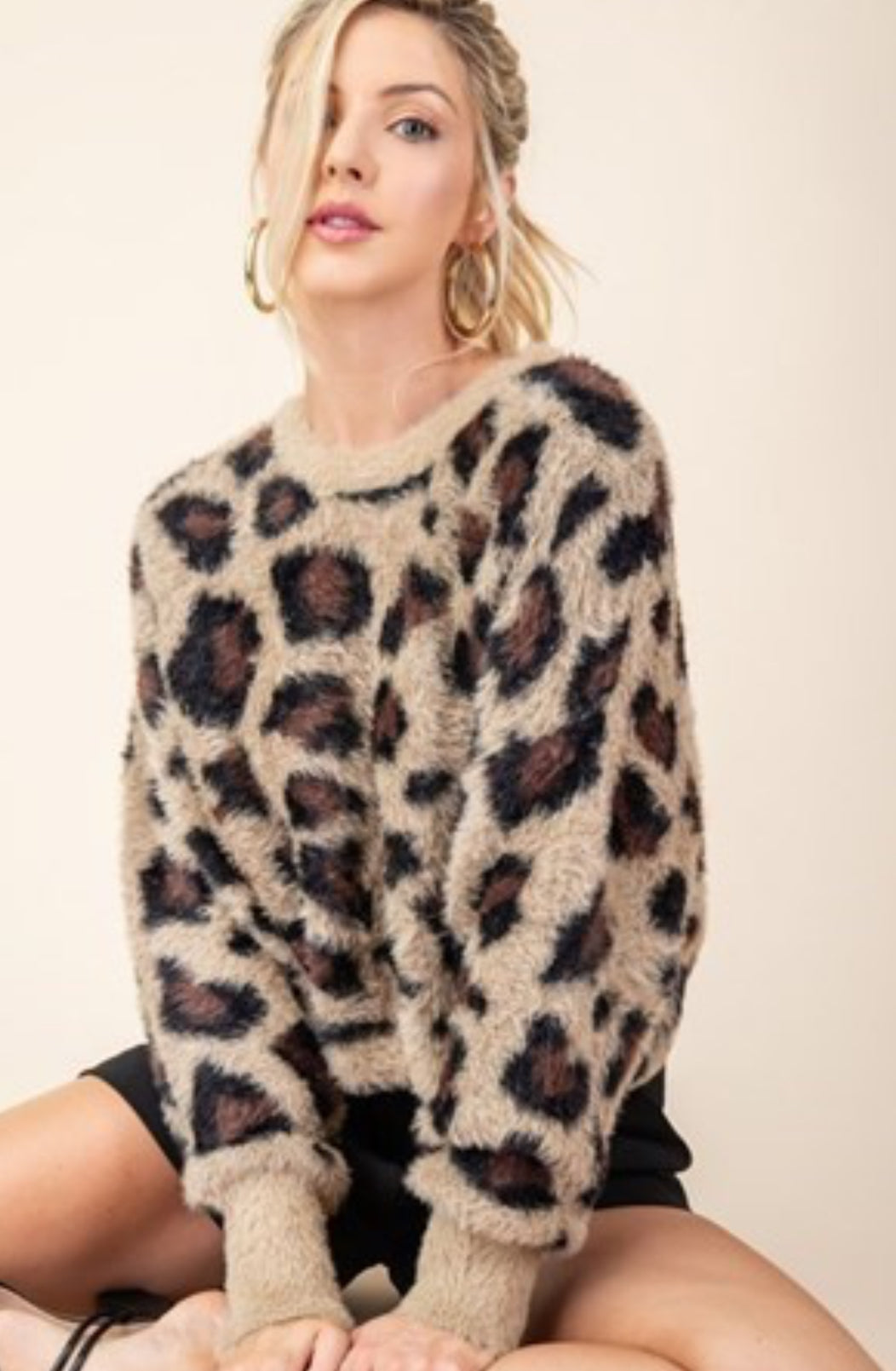 Leopard Eyelash Sweater