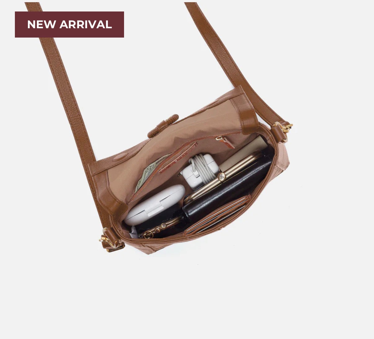 HOBO Austin flap crossbody - Timber Brown