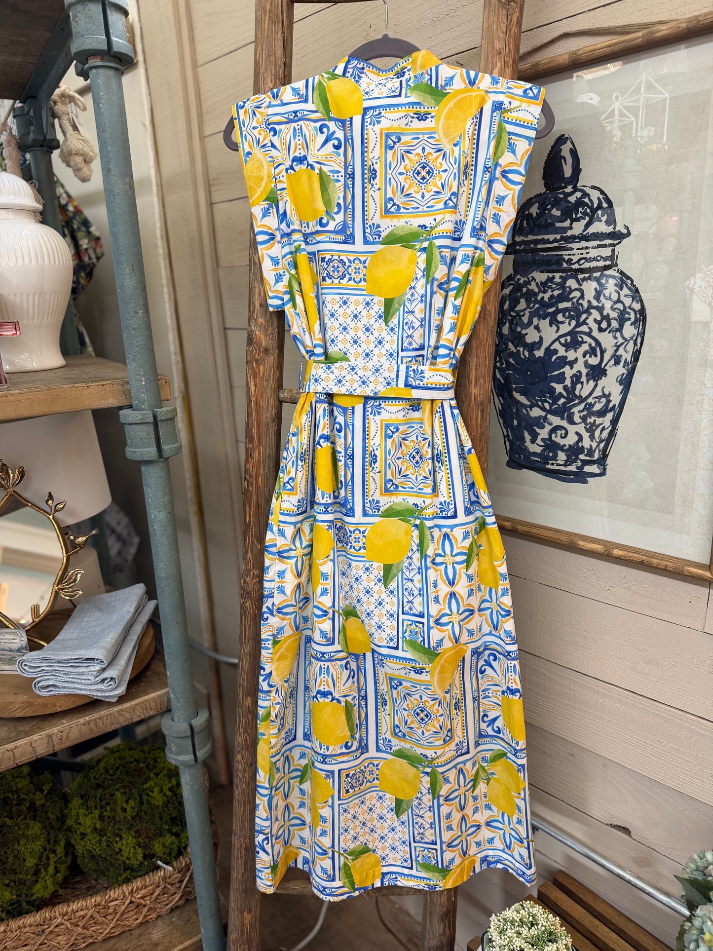 Button Down Lemon Dress