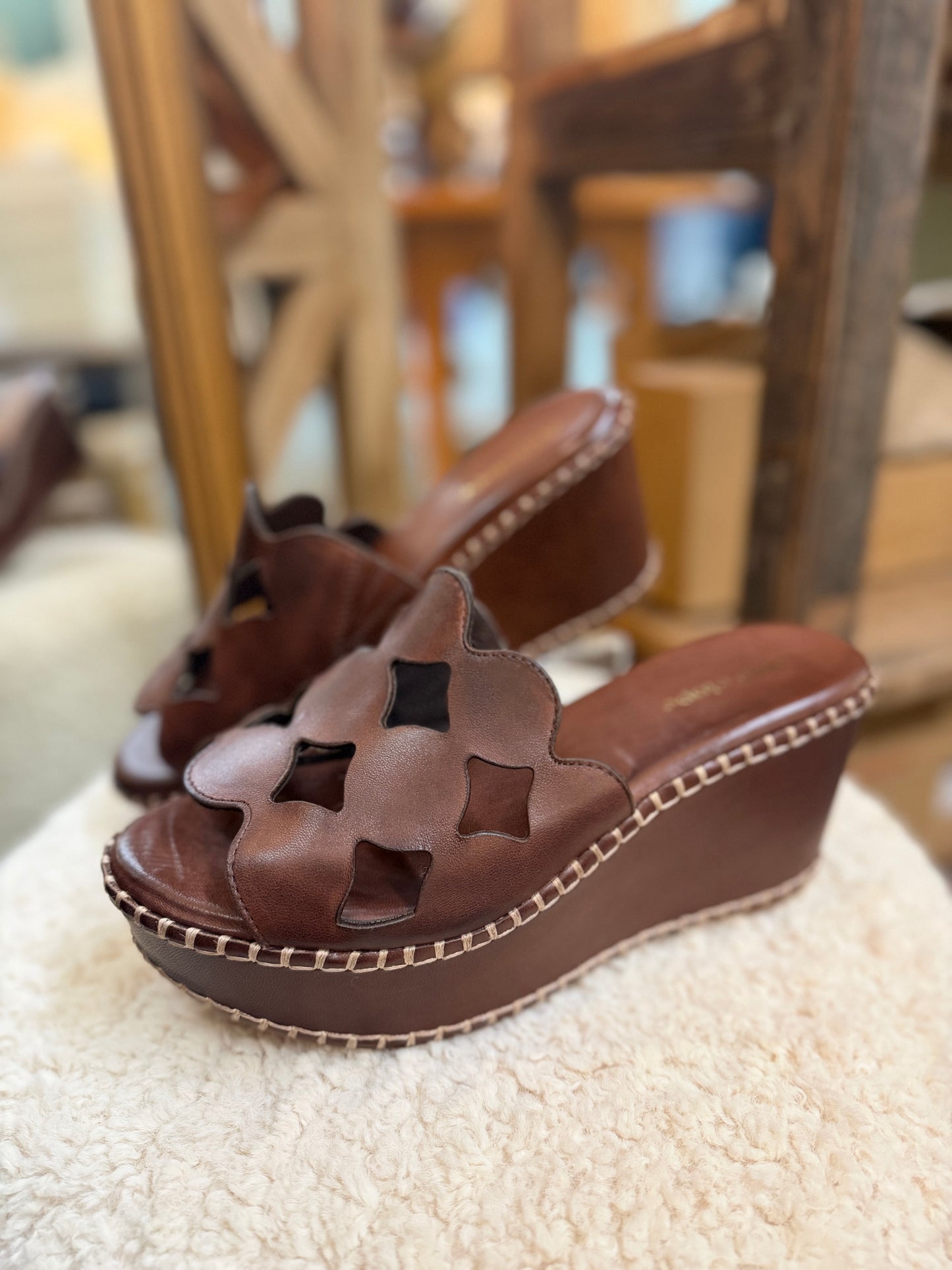 Opal Wedge w/ Cutouts Coffee