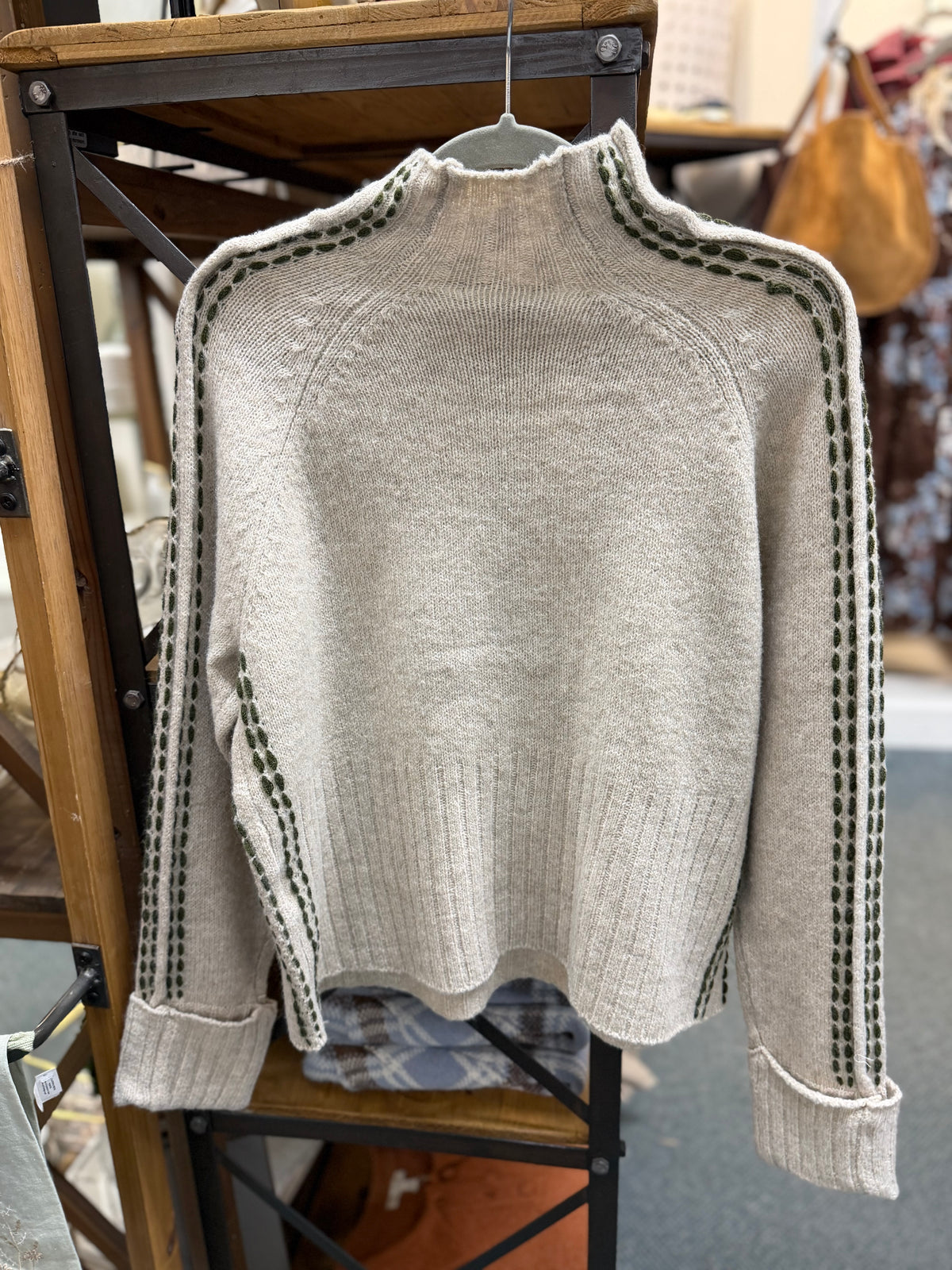 Raglan Sleeve Mock Neck