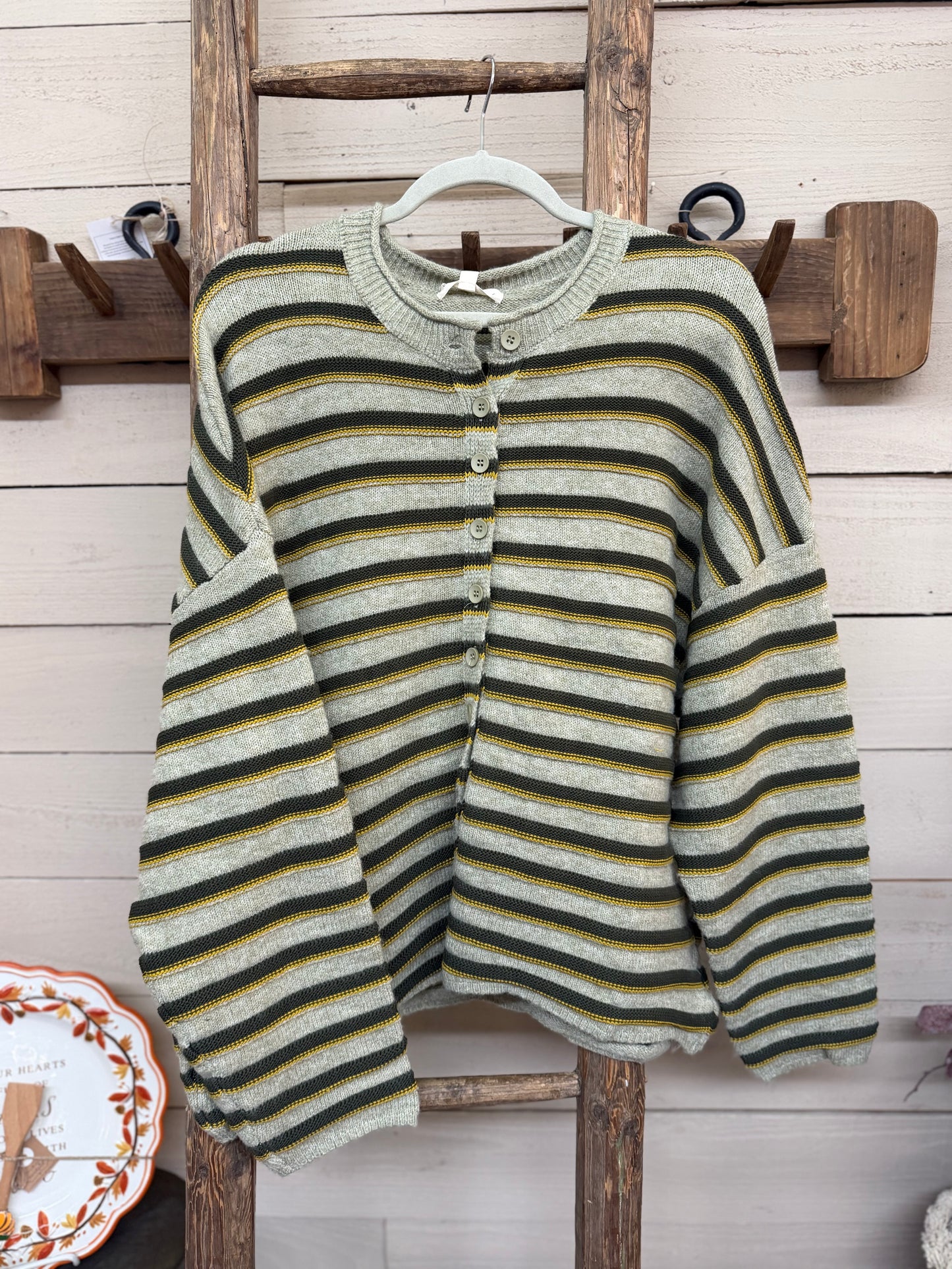 Contrast Stripe Cardigan