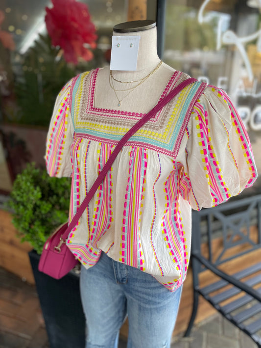 Puff Pattern Top