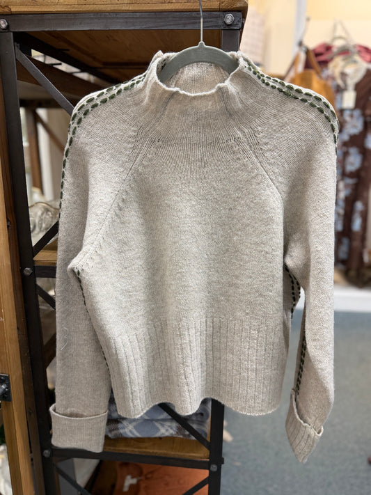 Raglan Sleeve Mock Neck