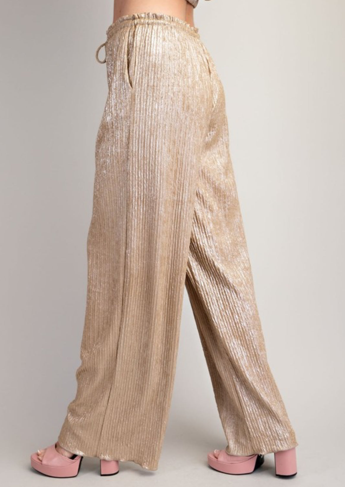 Metallic Flowy Pants