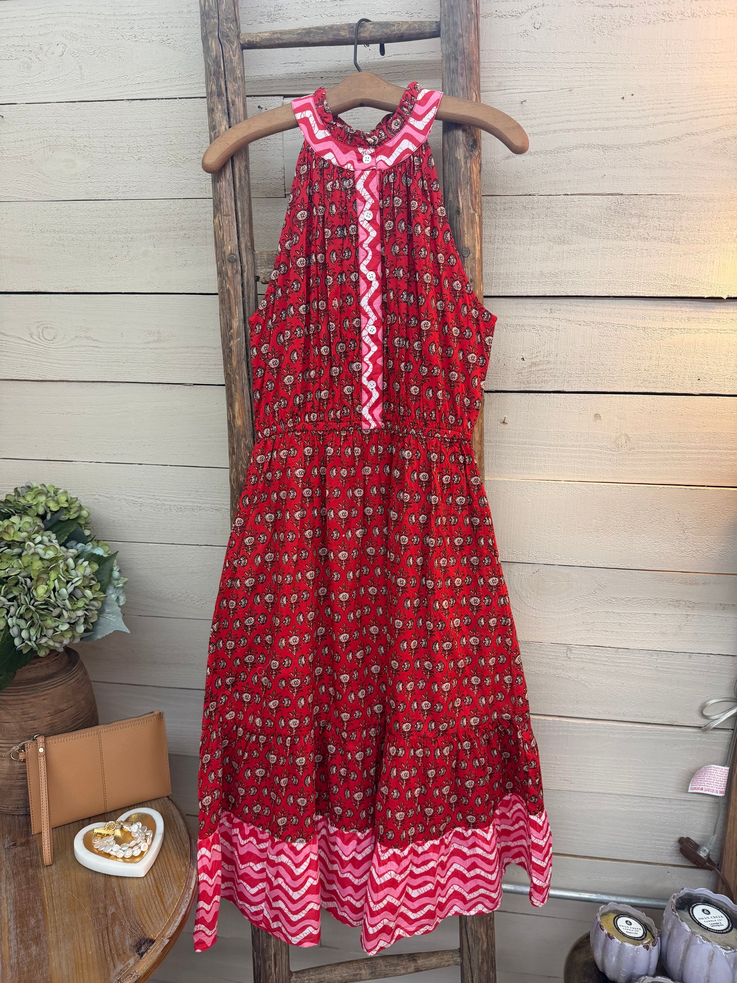 Halter Print Maxi Dress