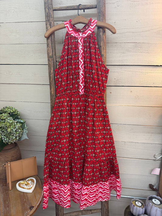 Halter Print Maxi Dress