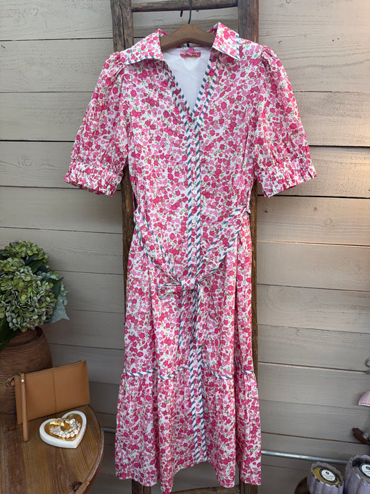 LS Floral Dress - Pink
