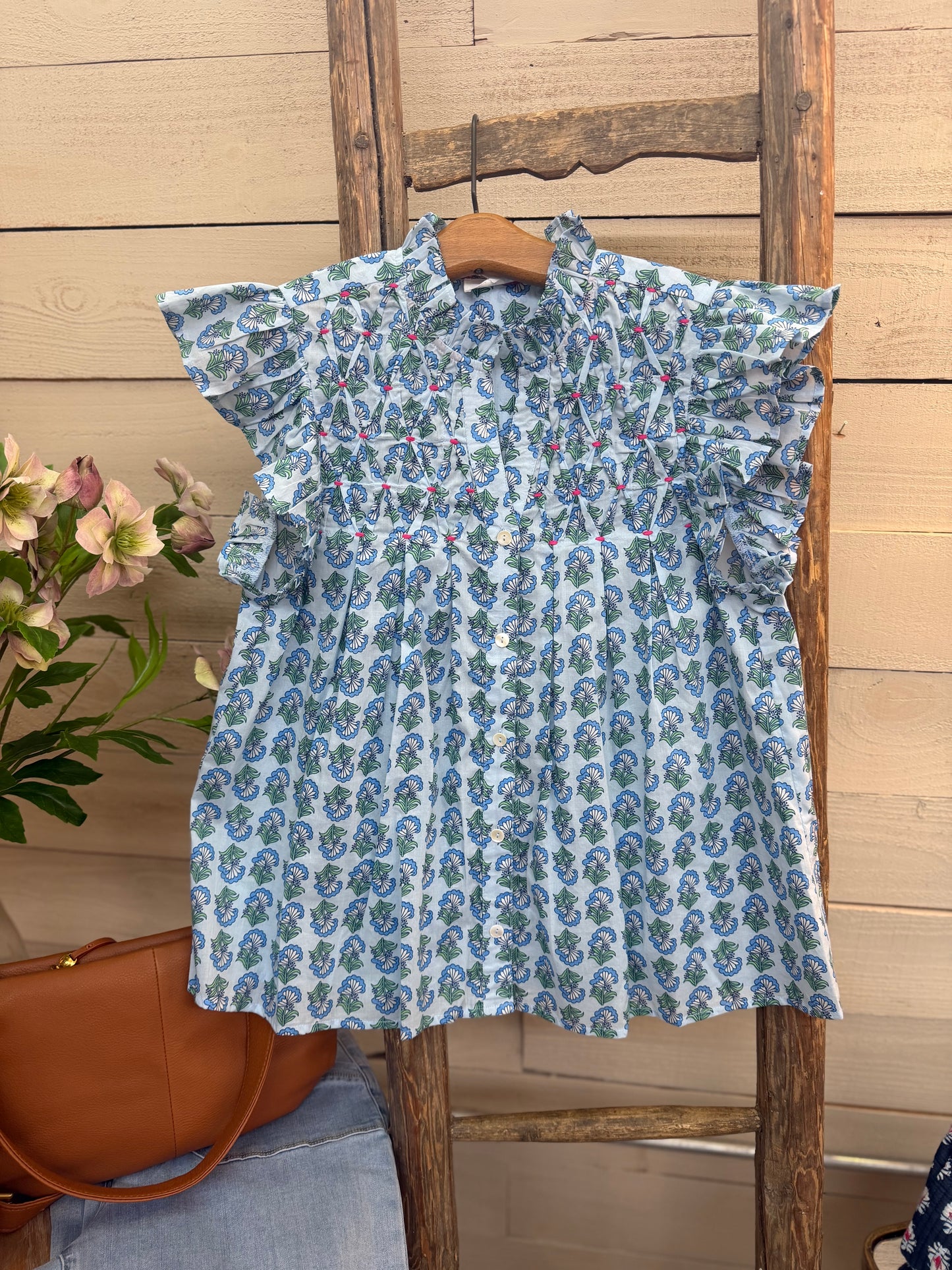 Flutter Sleeve Floral Top